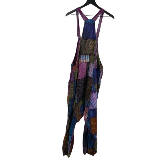 Kathmandu Imports Overalls Jumpsuit Joggers Patchwork Boho Hippie Festival OS - Picture 2 of 11
